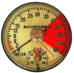 Scubapro Analoge Dieptemeter 60m & Temperatuurmeter Capsule