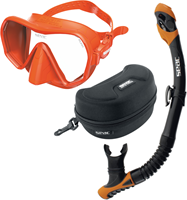 Seac Sub Pura Masker antifog + Snorkel Reverse Dry top + Masker box