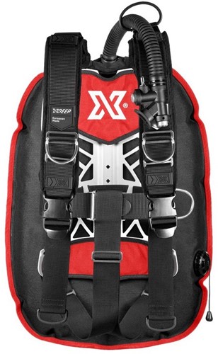 XDEEP Ghost Set Deluxe NX series Ultralight Rood Large backplate, XL (2x 6kg) loodpockets