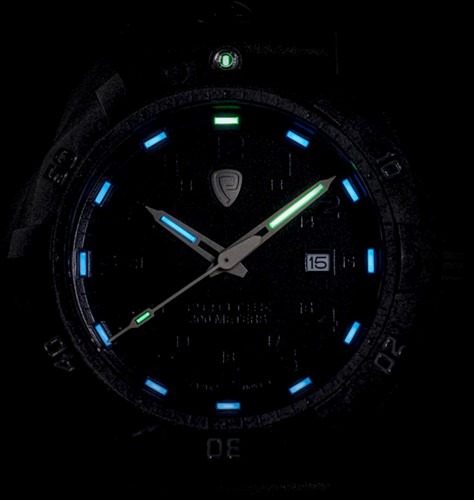 Protek Series 1000 Carbon Dive Zwart met groen en groene band-2