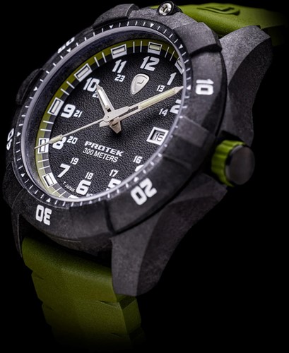 Protek Series 1000 Carbon Dive Zwart met groen en groene band-3