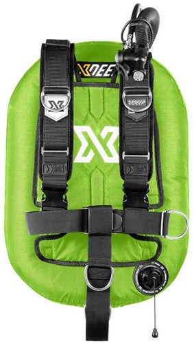 XDEEP Zeos 28 Deluxe Set Lime Aluminium backplate, XL (2x 6kg) loodpockets