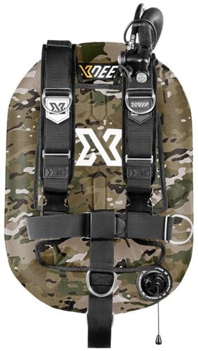 XDEEP Zeos 28 Deluxe Set Camo Aluminium backplate, M (2x 3kg) loodpockets