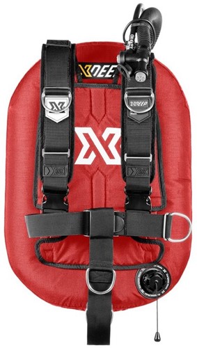 XDEEP Zeos 38 Deluxe Set Rood Aluminium backplate, XL (2x 6kg) loodpockets