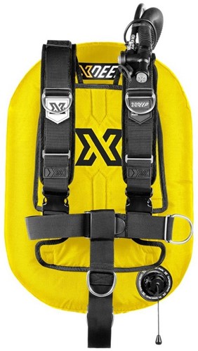 XDEEP Zeos 38 Deluxe Set Geel Aluminium backplate, S (2x 2kg) loodpockets