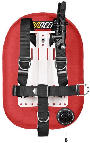 XDEEP Zeos 28 Standard Set Rood Aluminium backplate, S (2x 2kg) loodpockets
