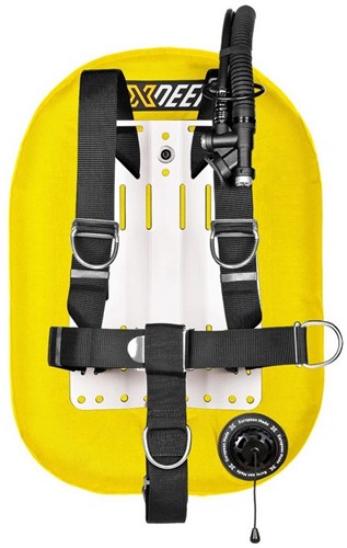 XDEEP Zeos 28 Standard Set Geel Aluminium backplate, M (2x 3kg) loodpockets