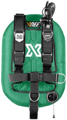 XDEEP Zeos 28 Deluxe Set Groen RVS backplate, S (2x 2kg) loodpockets