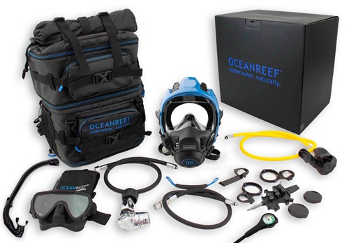 Neptune III Pakket Full Face Duikmasker Blauw M/L DIN 1e trap