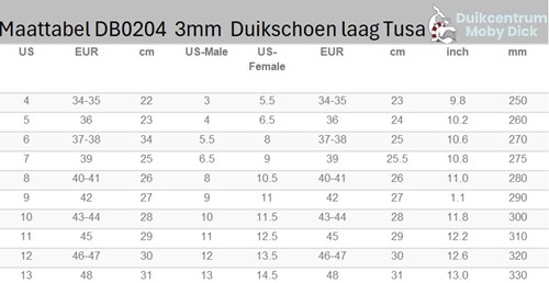 Tusa Dive Boot Duikschoen Laag 3MM-3