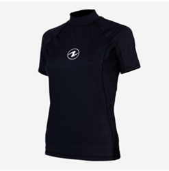 Aqualung Rashguard Slim Fit Korte Mouw Dames Zwart