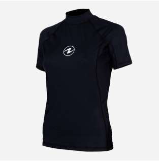 Aqualung Rashguard Slim Fit Korte Mouw Dames Zwart