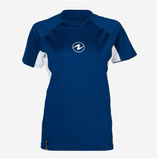 Aqualung Rashguard Loose fit Korte Mouw Dames Blauw/Wit