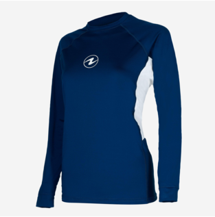 Aqualung Rashguard Loose fit Lange Mouw Dames Blauw/Wit