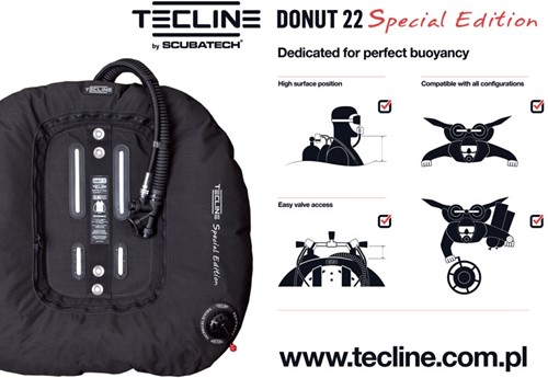 Tecline Donut 22 Special Edition Set met 3mm backplate en Comfort Harnas Rood-2