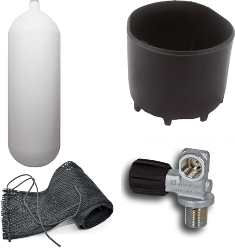 Duikfles 15 liter 232 bar Compleet