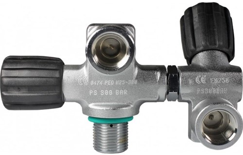 Scubatec Dubbele Kraan Draaibaar - Viton M26 - M25x2 300 bar