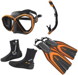 SEAC Complete Duikset – Symbol Masker | Reverse Dry Snorkel | Style Vinnen | Basic HD 5MM