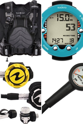 Complete Duikset – Aqualung Dimension | Helix Pro DIN | Suunto Zoop Novo | TUSA Manometer