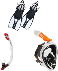 Snorkelbrillen, snorkels & vinnen