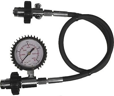 Overvulslang - DIN - Met manometer - 70 cm
