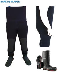 Bare D6 Pro Dry Wader Black 