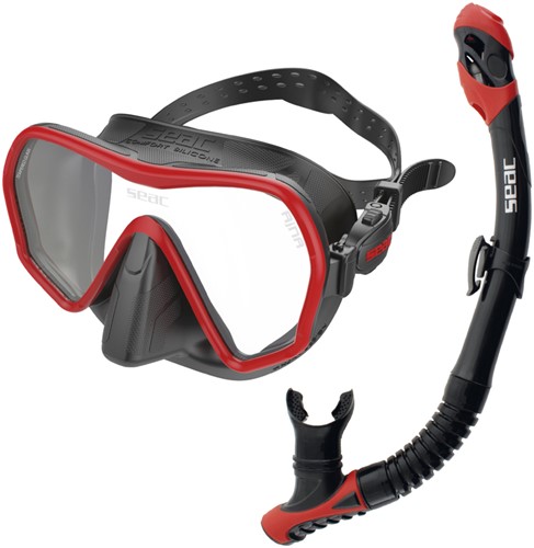 Seac Sub Snorkelset Bis Ajna + Reverse Dry | Rood