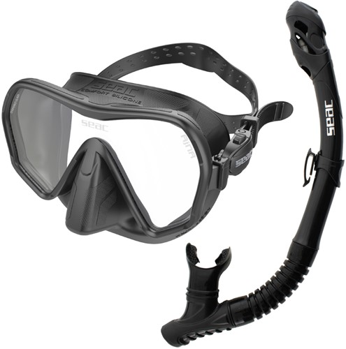 Seac Sub Snorkelset Bis Ajna + Reverse Dry | Zwart
