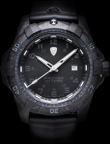Protek Series 1000 Carbon Dive Zwart met zwarte band