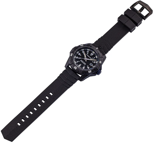 Protek Series 1010 Carbon Dive USMC Zwart met blauw en zwarte band