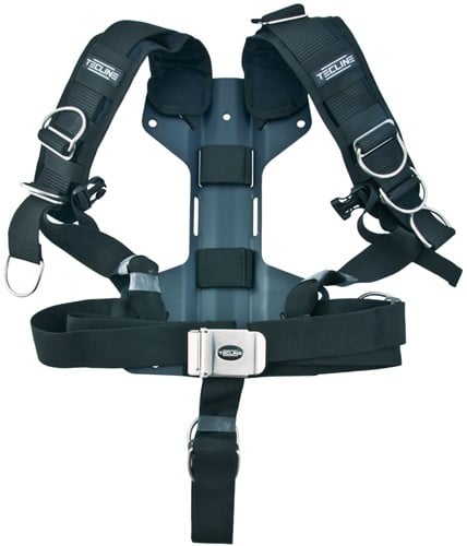 Tecline Comfort Harnas Soft webbing en 3mm Aluminium Mini H-shape backplate
