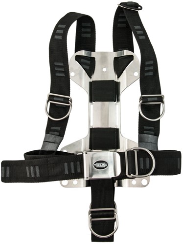 Tecline DIR Harnas met soft webbing en 3mm RVS Mini H-shape backplate