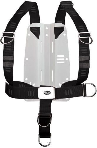 Tecline Soft webbing DIR Harnas met 3mm Aluminium Midi backplate
