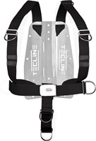 Tecline DIR Harnas met standaard webbing, 3mm RVS backplateen fixed D-ringen